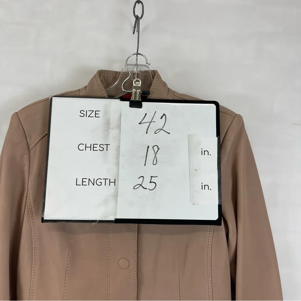 Giorgio Armani‎ Tan Leather Jacket Made in Italy Size 42 (US 6)